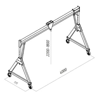 Кран козловой алюминиевый мобильный